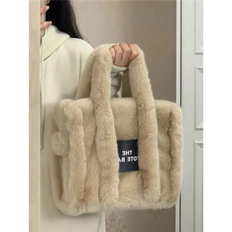 THE TOTE BAG Faux Fur Fluff Handbag