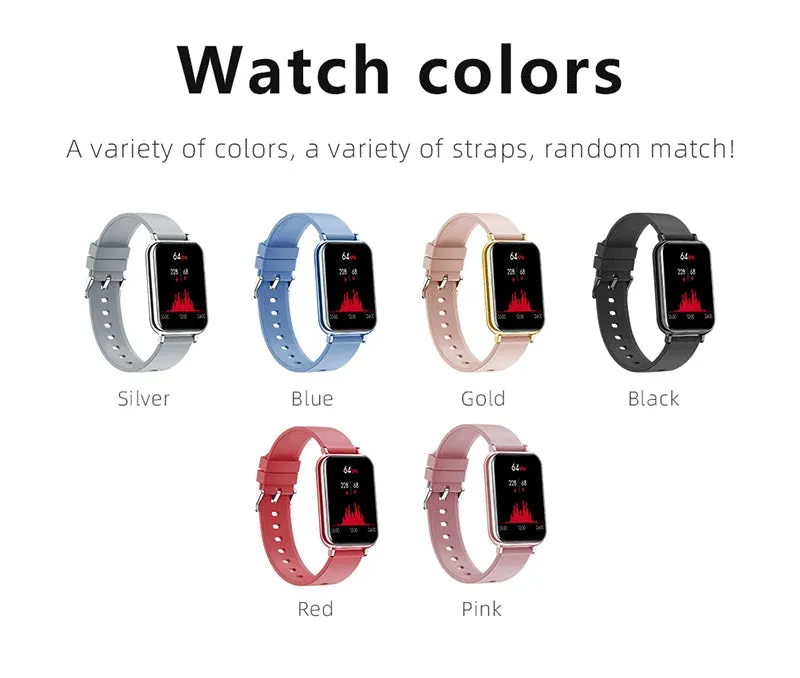 Unisex Heart Rate Blood Pressure Monitoring Bluetooth-Compatible Smart Watch