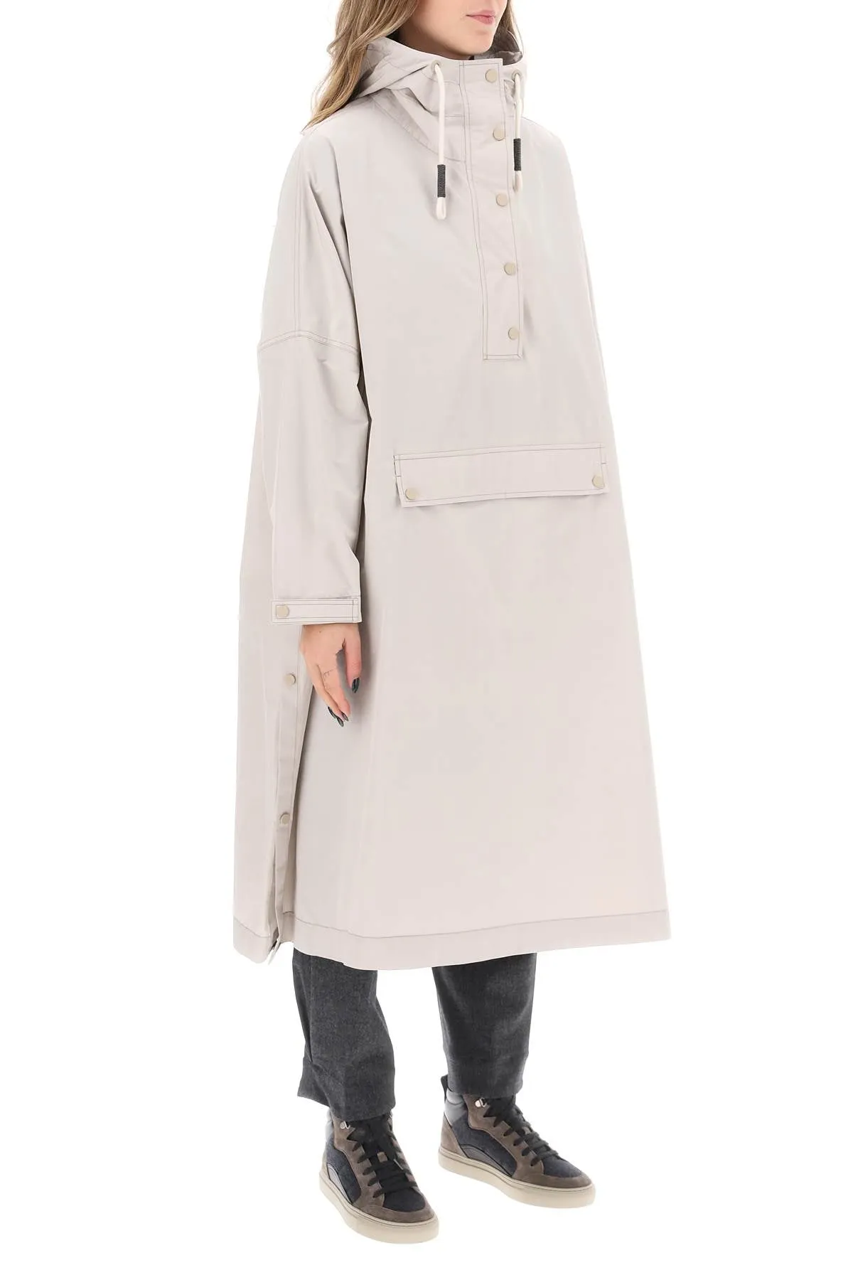 Water Repellent Long Anorak