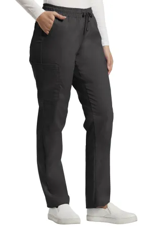 White Cross Cargo Pockets  Drawstring Pant in Black Style 304