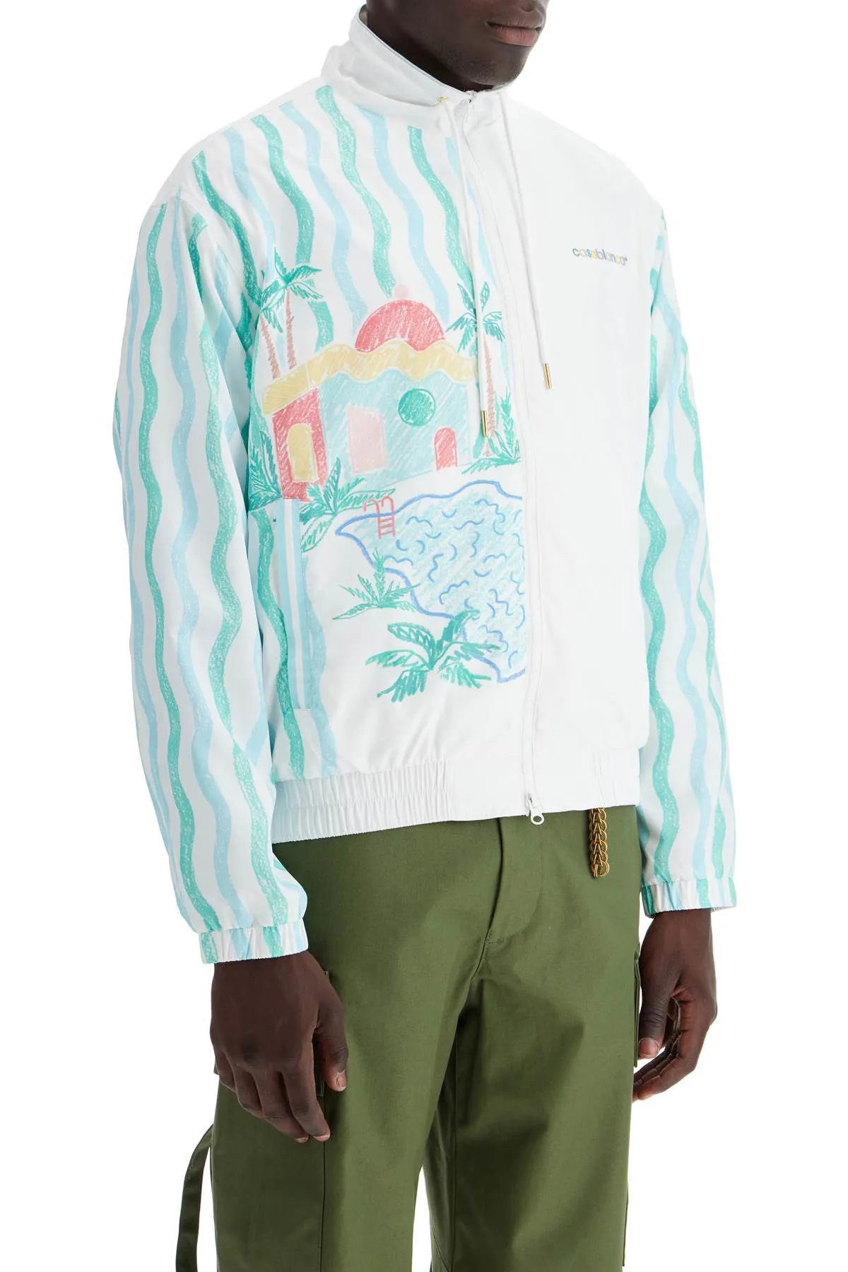 WINDBREAKER JACKET WITH MAISON MEMPHIS PRINT