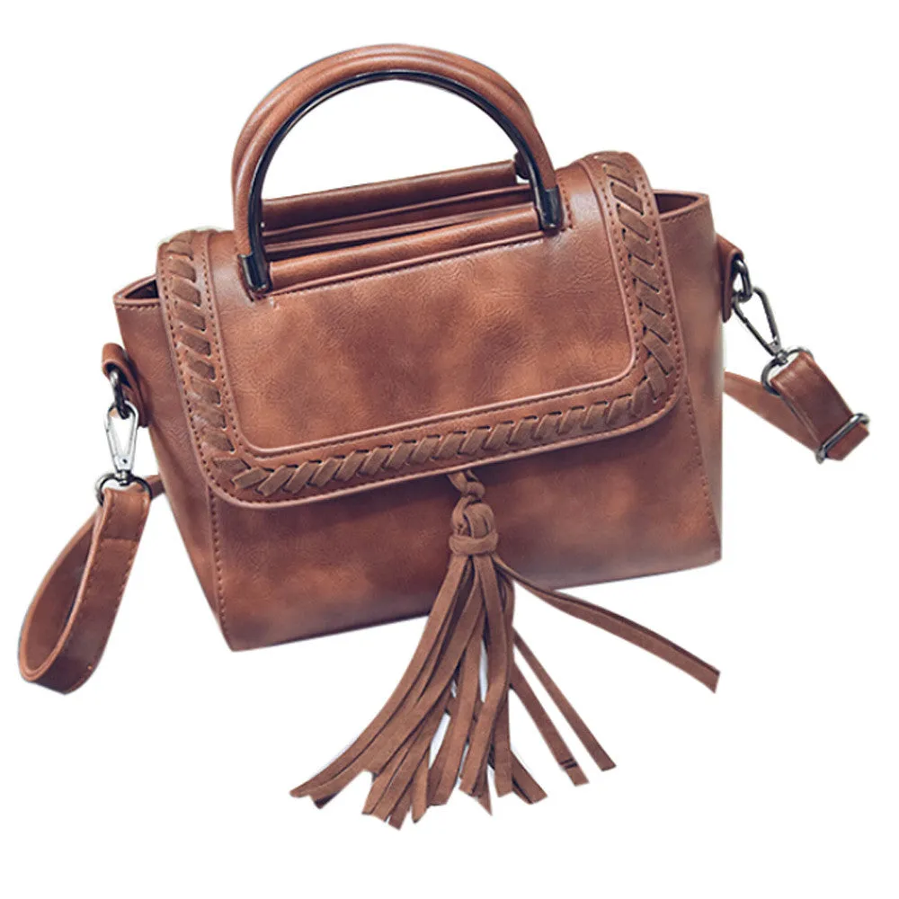 Women bag Leather Tassel crossbody Hbag Shoulder Bag Large Tote Ladies Purse famouswomen messenger bags