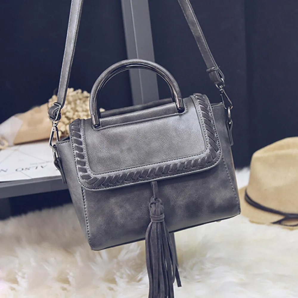 Women bag Leather Tassel crossbody Hbag Shoulder Bag Large Tote Ladies Purse famouswomen messenger bags