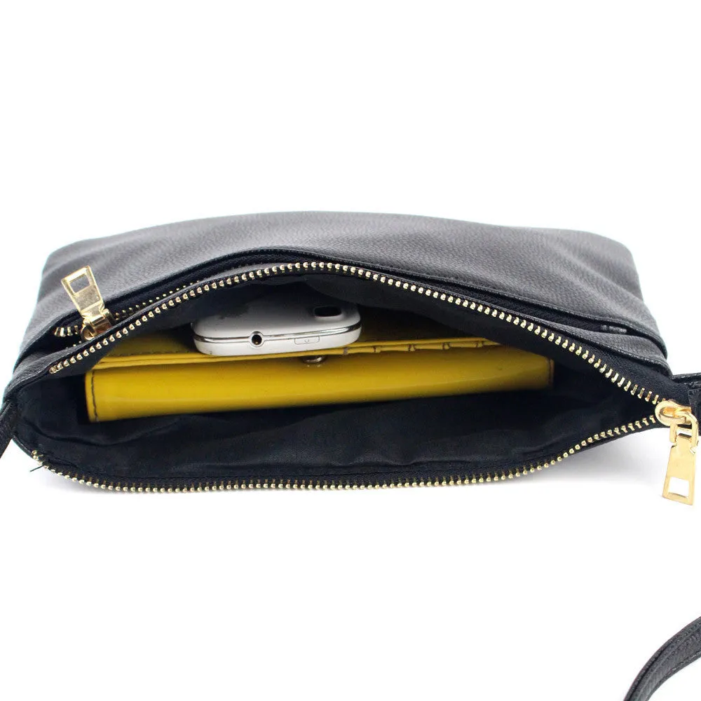 Women Envelope Bags Famous Double Zipper Shoulder Purse PU Leather Clutch Messenger Bag bolsos femenina