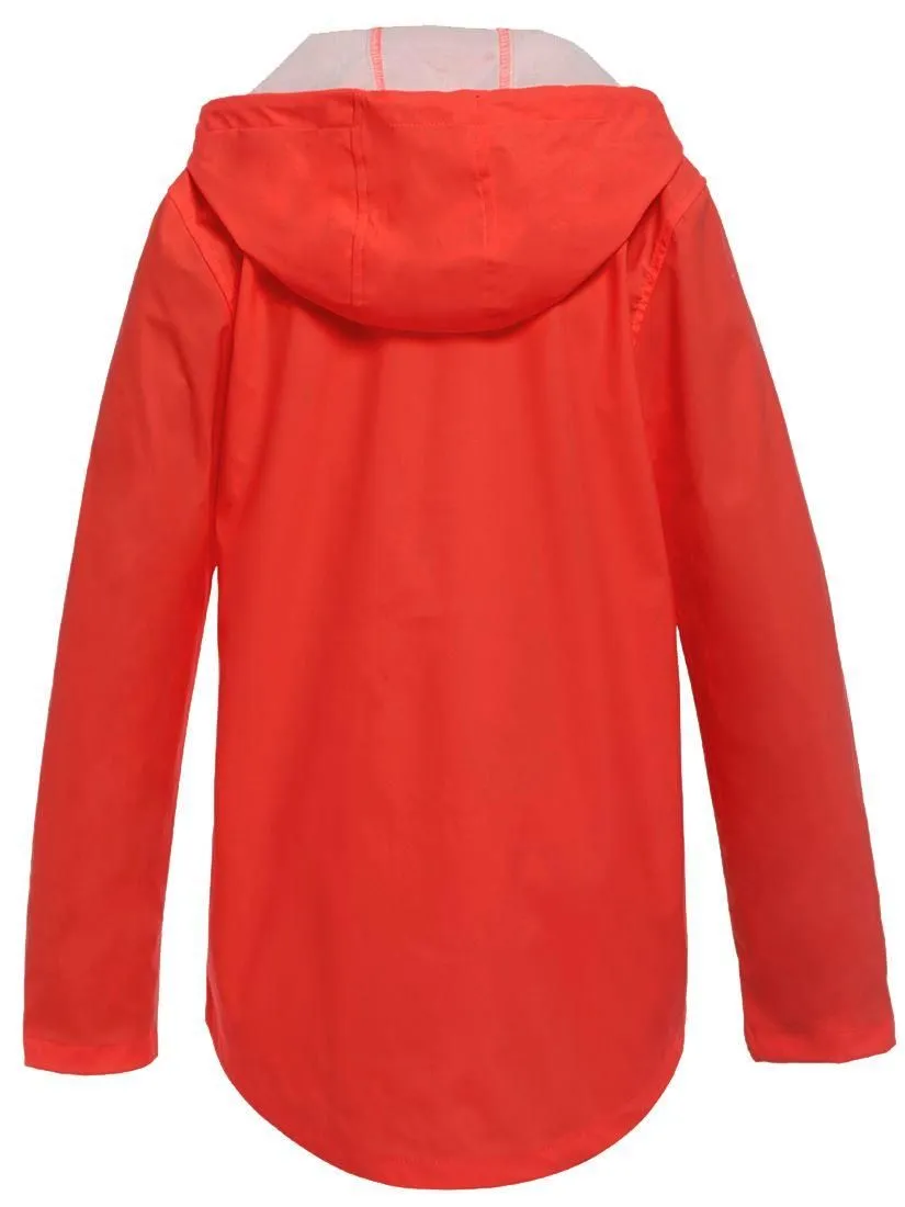 Womens Waterproof Windproof Raincoat Hooded Jacket Red