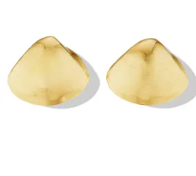 Yellow Gold Large Shell '70s Stud Earrings