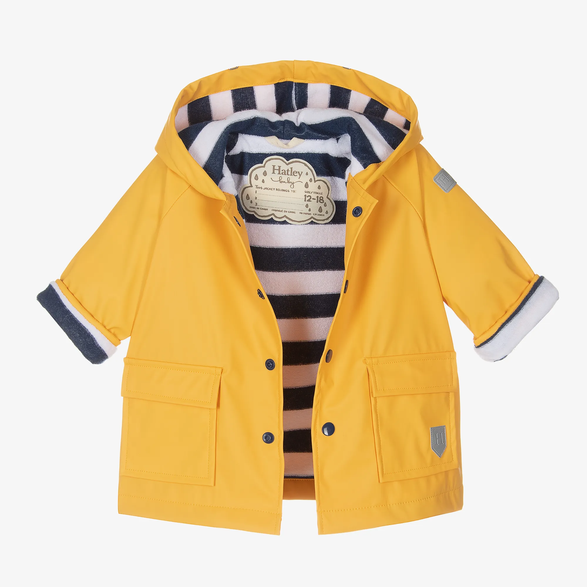 Yellow Hooded Baby Raincoat