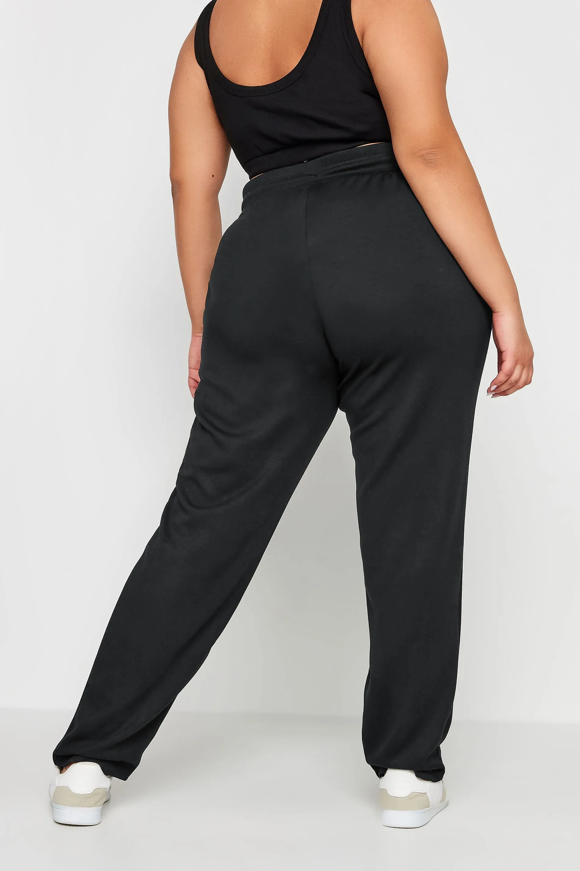 YOURS Curve Black Elasticated Straight Leg Joggers