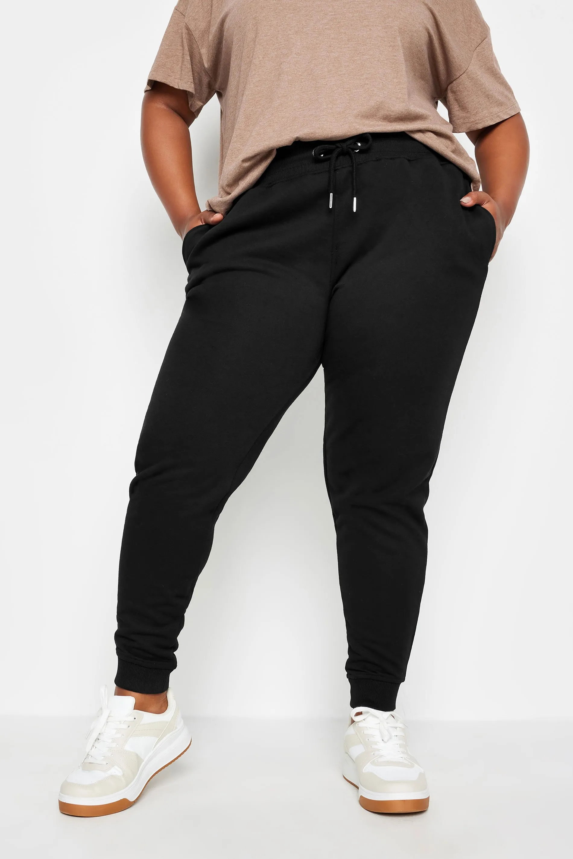 YOURS Curve Black Elasticated Stretch Joggers