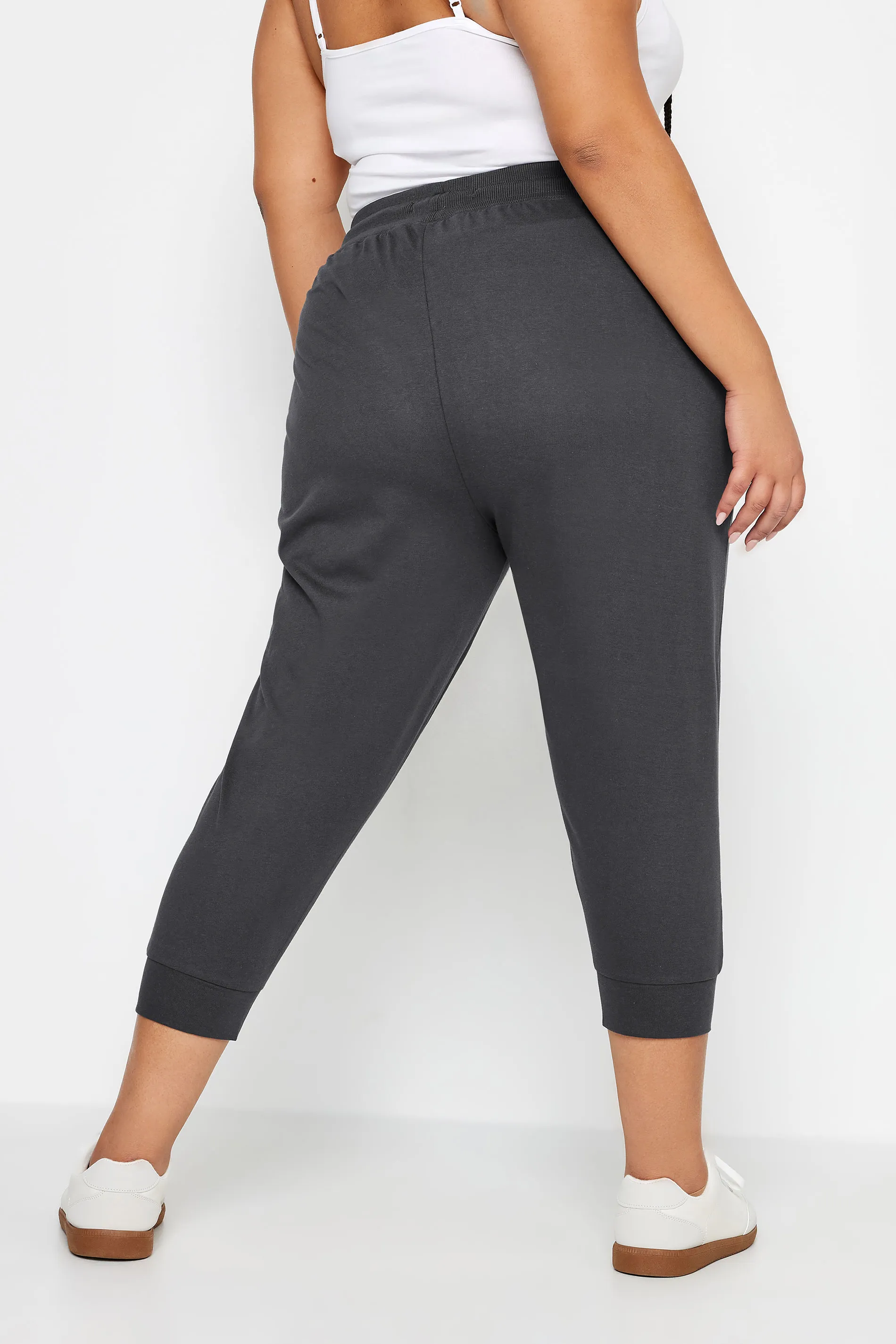 YOURS Curve Charcoal Grey Cropped Joggers