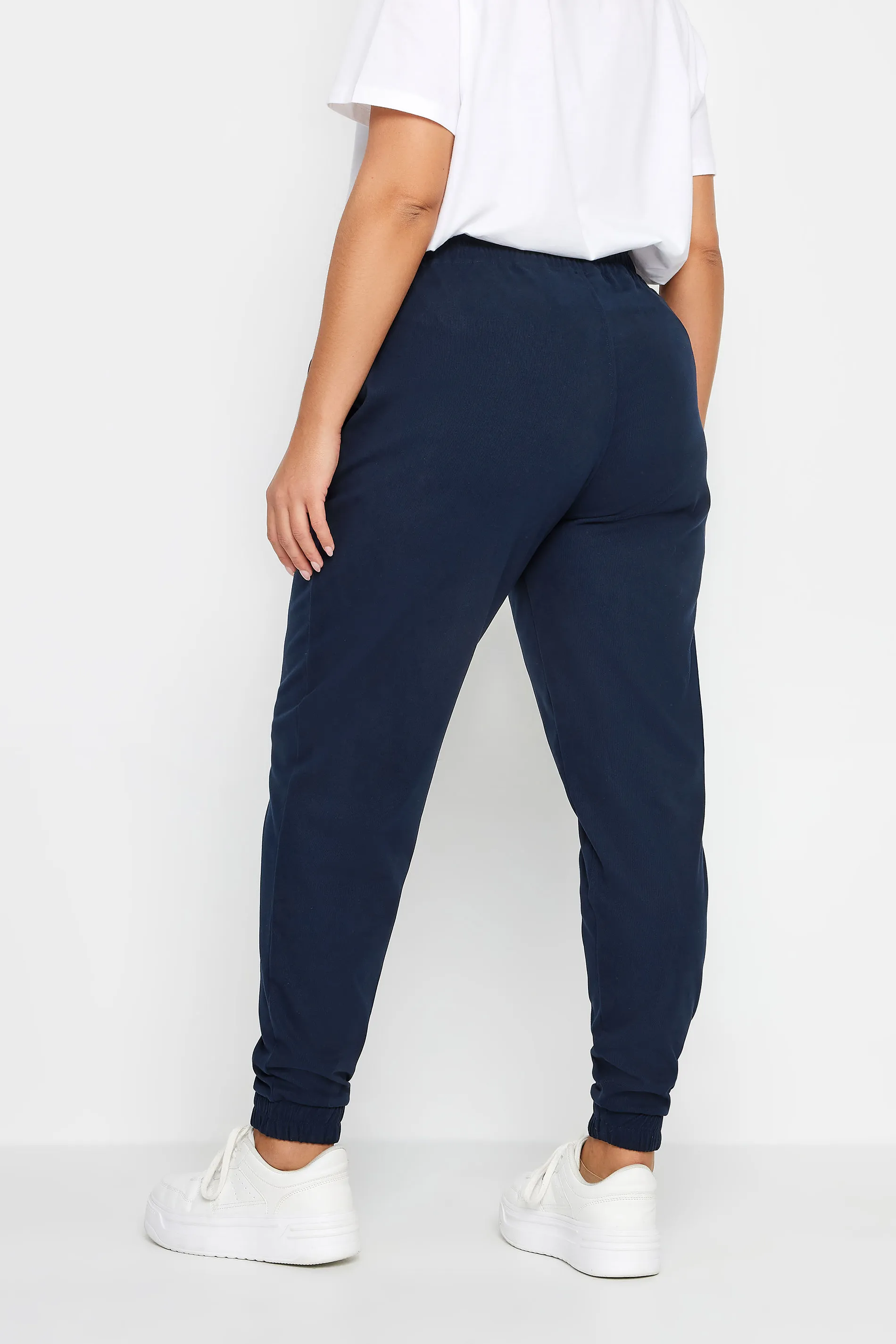 YOURS Curve Navy Blue Stretch Cuffed Joggers