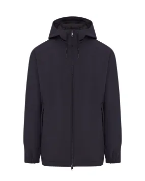 ZEGNA STRATOS HOODED RAINCOAT (NAVY)