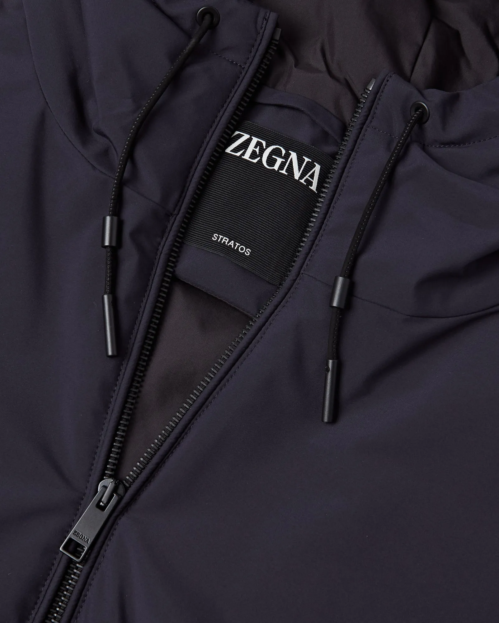 ZEGNA STRATOS HOODED RAINCOAT (NAVY)